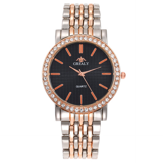 Men's And Women's Simple Casual Quartz Watch With Steel Strap And Diamond - FASHIONKULTUR
