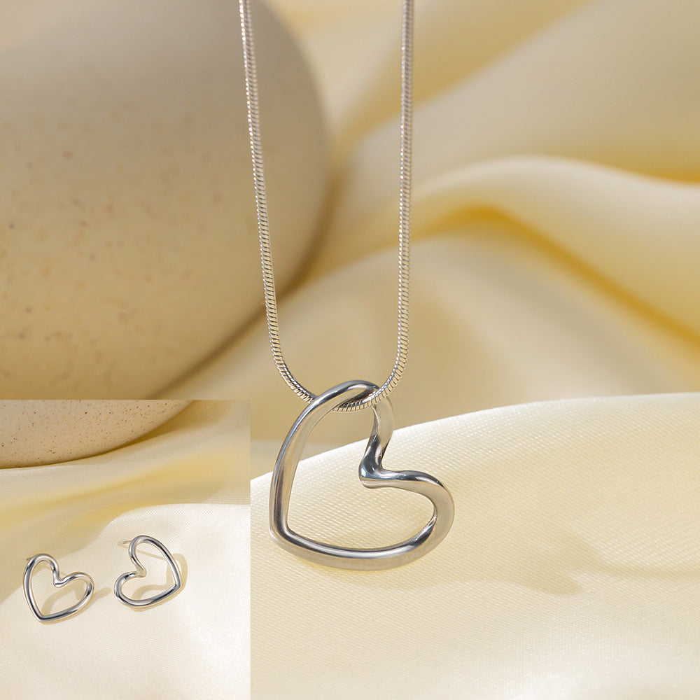 Stainless Steel Necklace Earrings Women's Jewelry Suit - FASHIONKULTUR