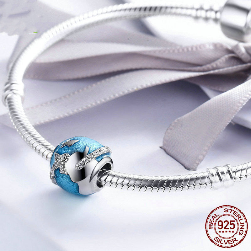 Women's Sterling Silver Around The World Loose Beads Pendant - FASHIONKULTUR
