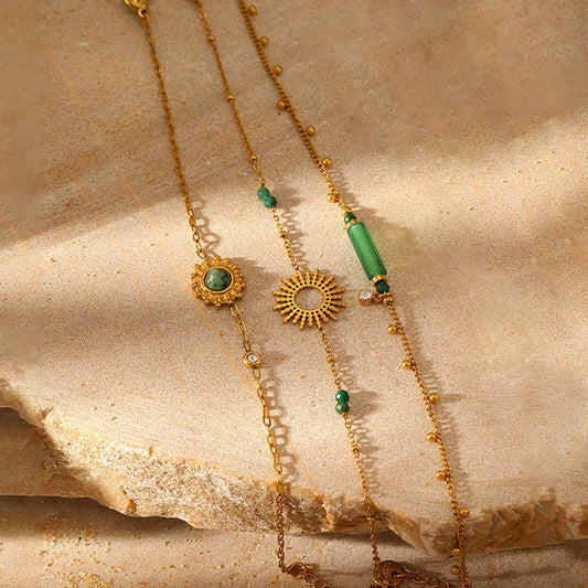 Fashion Natural Stone Zircon Sun Bracelet - FASHIONKULTUR