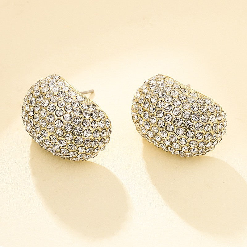 Exquisite And Fashionable Super Sparkling Diamond Droplet Shaped Ear Buckle, Internet Famous Personality, Light Luxury Design Earrings - FASHIONKULTUR
