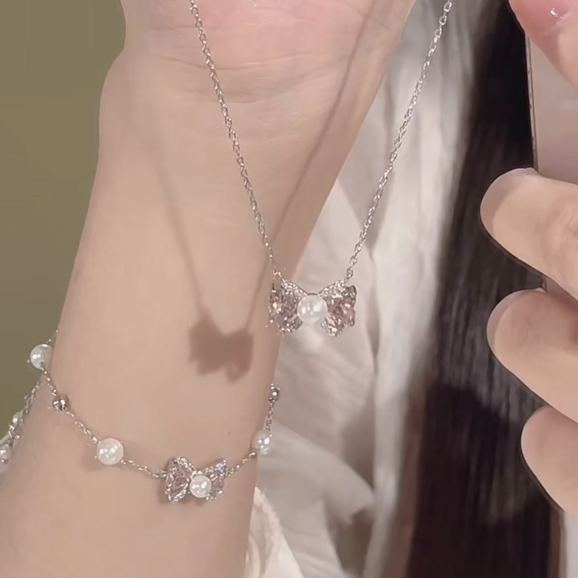 Bow Pearl Bracelet Sweet Light Luxury Ins Style - FASHIONKULTUR