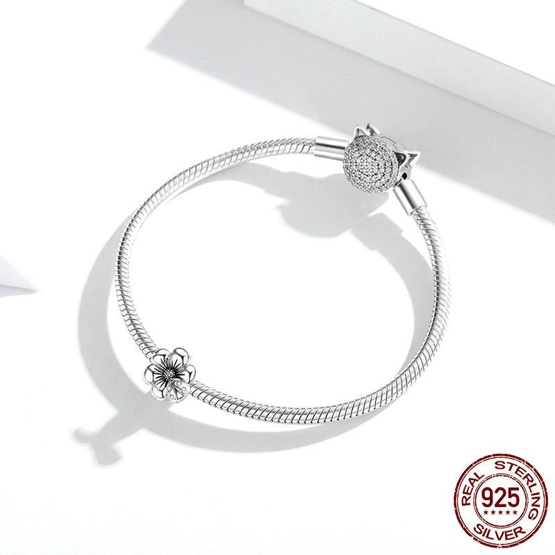 S925 Silver Flower Silicone Positioning Spacer Beads Temperament Girl Diy All-match Jewelry Accessories - FASHIONKULTUR