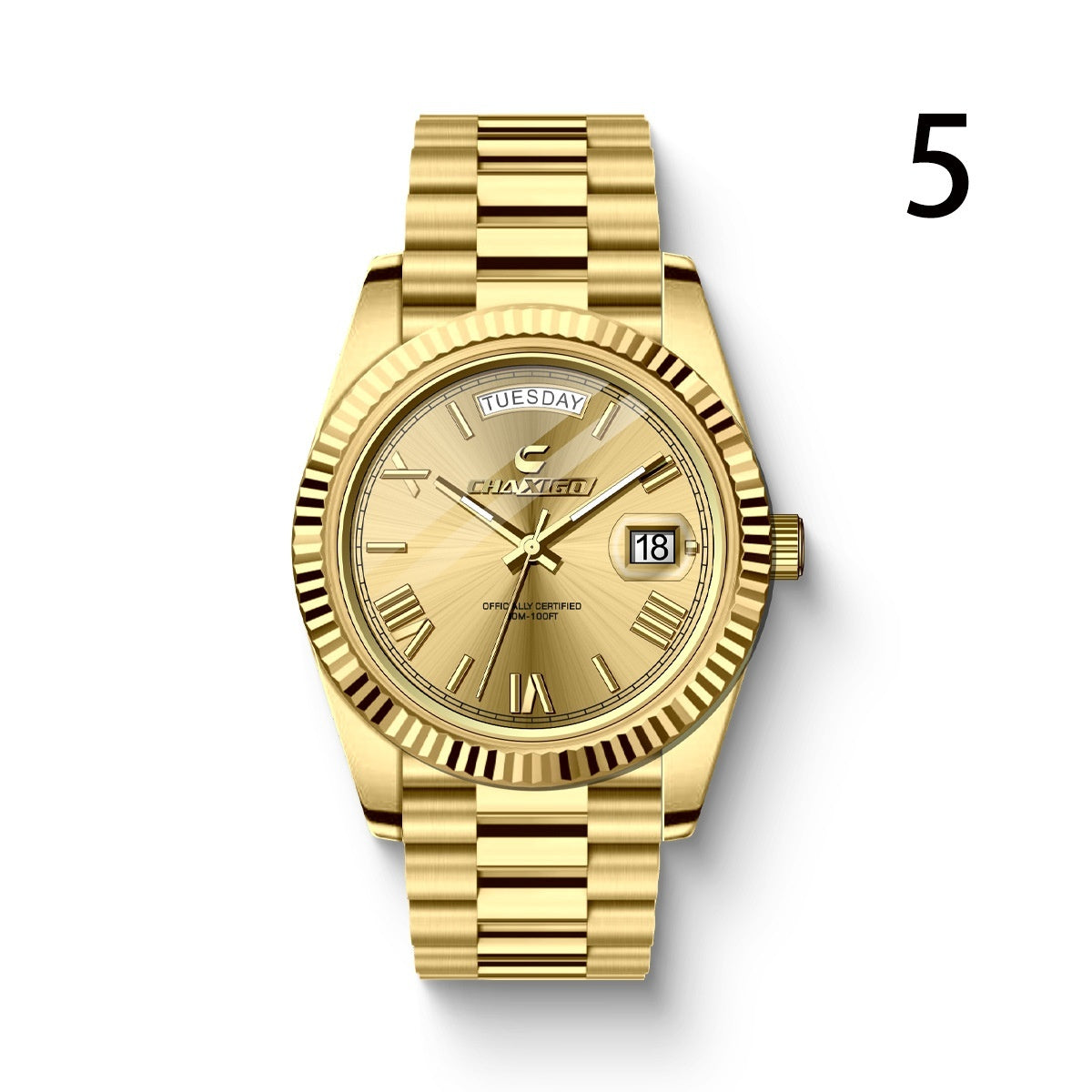 Fashion Men's Watch Steel Band Large Dial Quartz Wrist Watch - FASHIONKULTUR