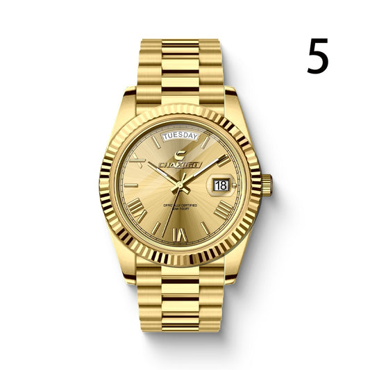 Fashion Men's Watch Steel Band Large Dial Quartz Wrist Watch - FASHIONKULTUR