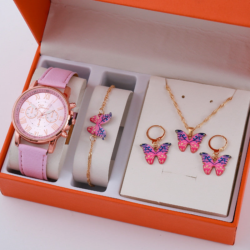 Ladies Graduated Belt Watch Jewelry Set - FASHIONKULTUR