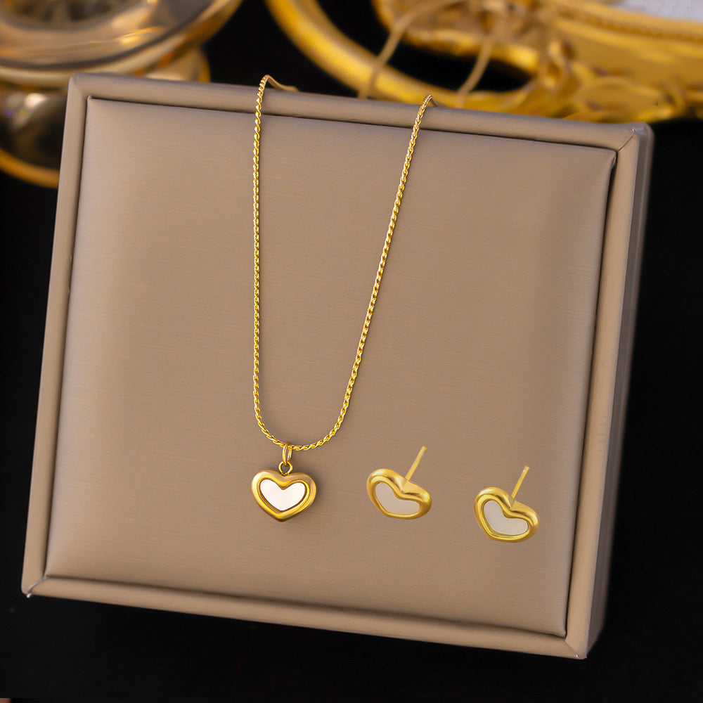 Stainless Steel Necklace Earrings Women's Jewelry Suit - FASHIONKULTUR
