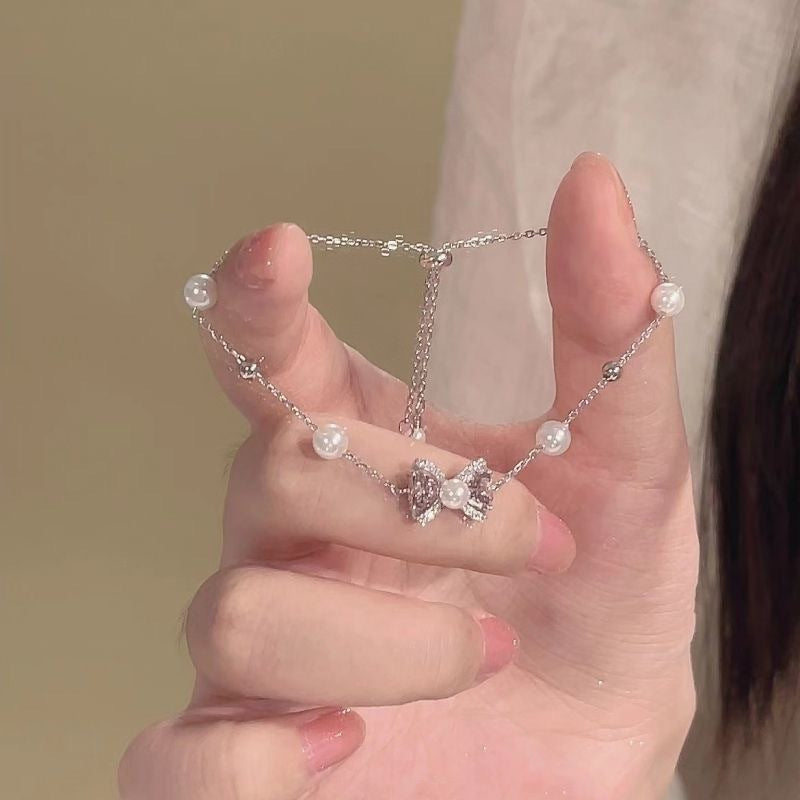 Bow Pearl Bracelet Sweet Light Luxury Ins Style - FASHIONKULTUR