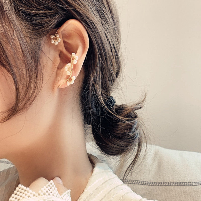 Design Hand-woven Flower Pearl Earrings - FASHIONKULTUR