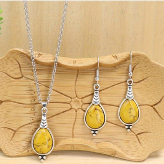 Retro Ethnic Style Earrings And Necklace Set Jewelry - FASHIONKULTUR