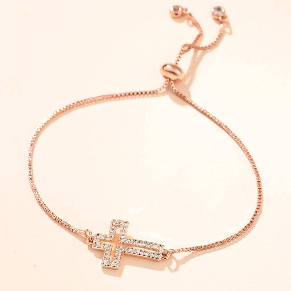 Women's Fashion Zircon Cross All-match Bracelet - FASHIONKULTUR