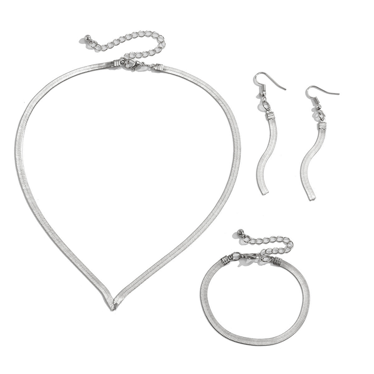 Fashion Chain Like Flat Snake Necklace Suit Simple Geometric - FASHIONKULTUR