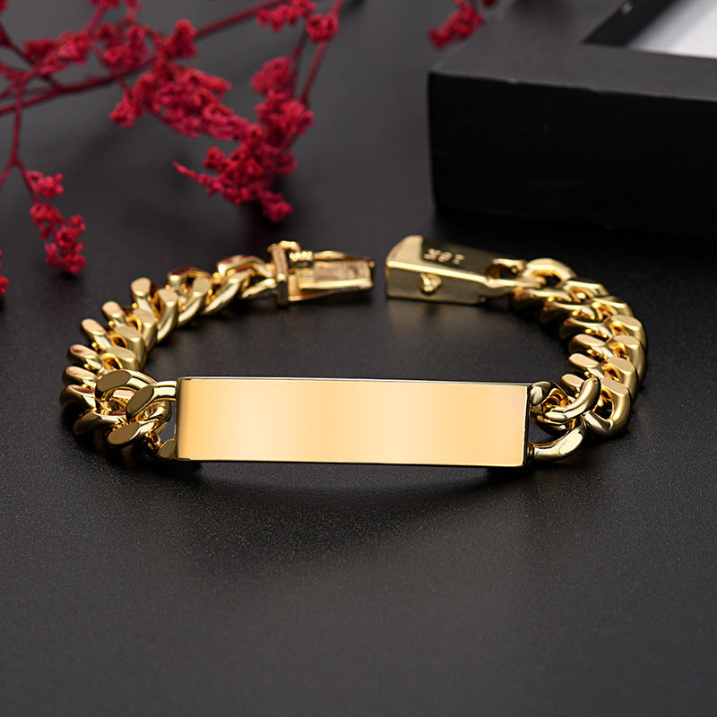 Color-preserving Plated 18K Real Gold 10MM Men's And Women's Bracelet - FASHIONKULTUR