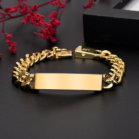 Color-preserving Plated 18K Real Gold 10MM Men's And Women's Bracelet - FASHIONKULTUR