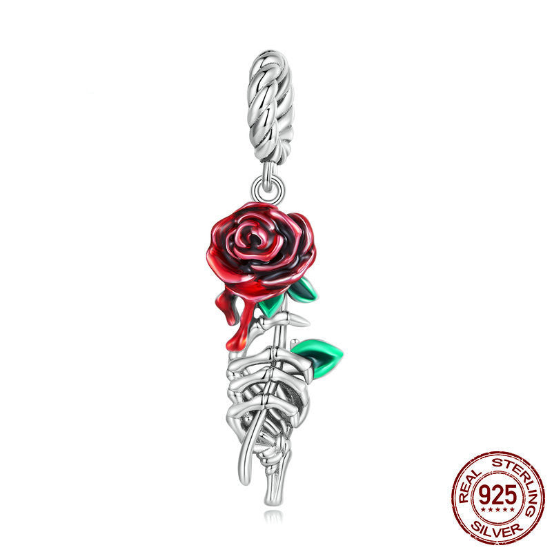 Scarlet Rose DIY Bracelet Pendant Dark - FASHIONKULTUR