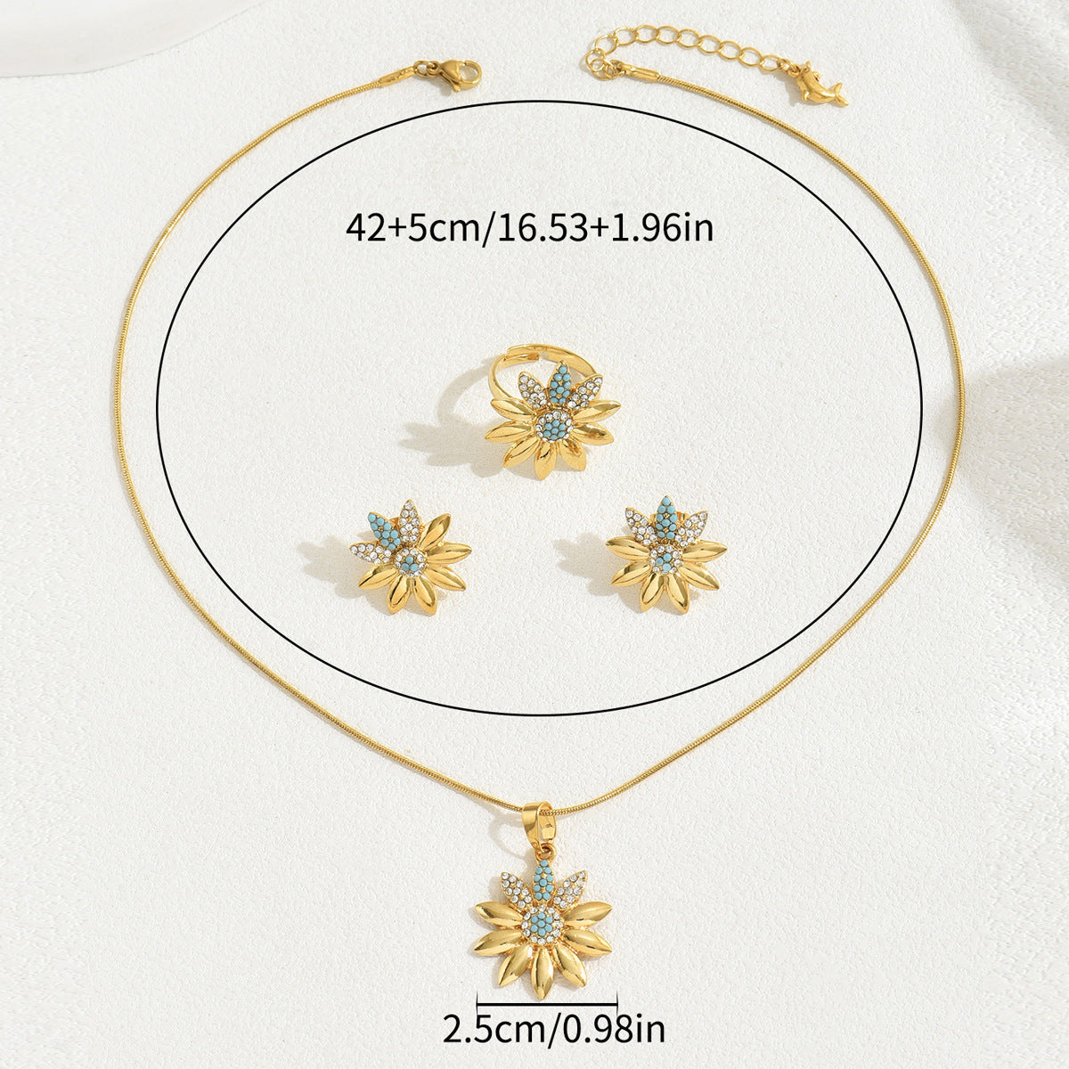Women's Simple Fashion Diamond Necklace Suit - FASHIONKULTUR