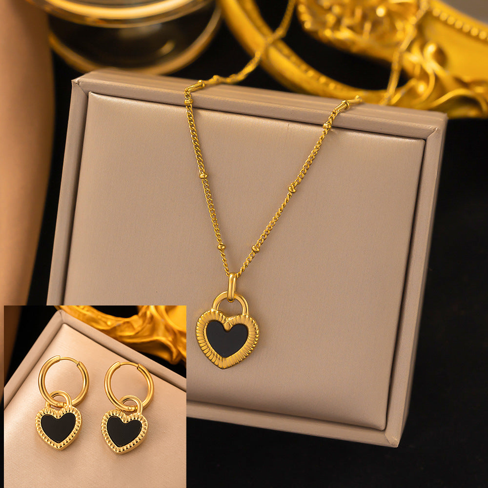 Stainless Steel Necklace Earrings Women's Jewelry Suit - FASHIONKULTUR