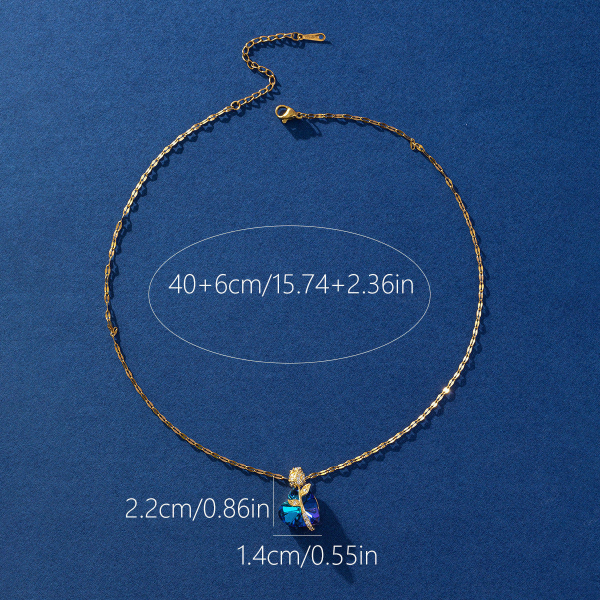 Women's Fashion Sapphire Heart Pendant Necklace - FASHIONKULTUR