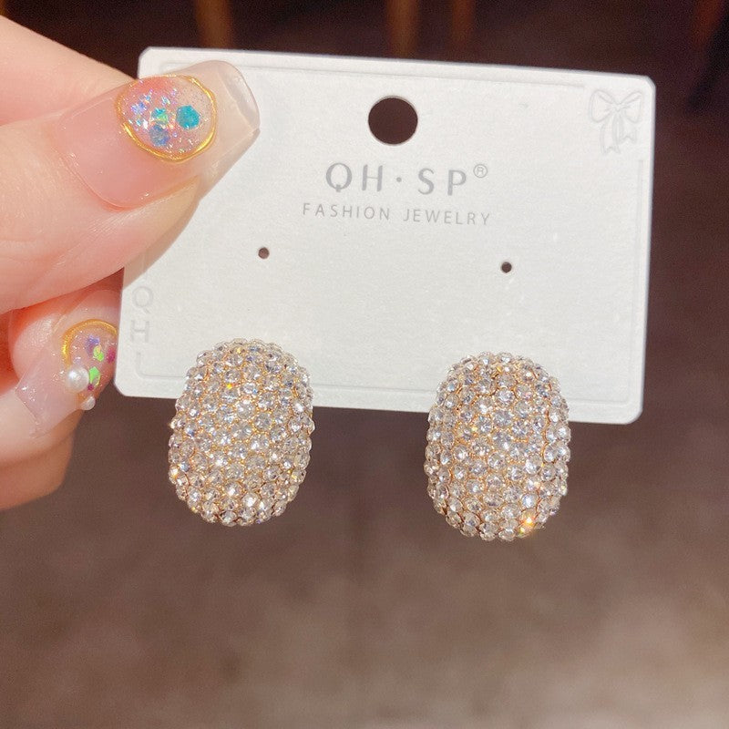 Exquisite And Fashionable Super Sparkling Diamond Droplet Shaped Ear Buckle, Internet Famous Personality, Light Luxury Design Earrings - FASHIONKULTUR