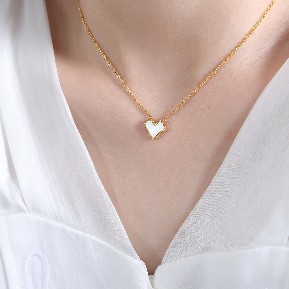Peach Heart Acrylic Titanium Steel 18K Gold Plated Women's Jewelry Set - FASHIONKULTUR