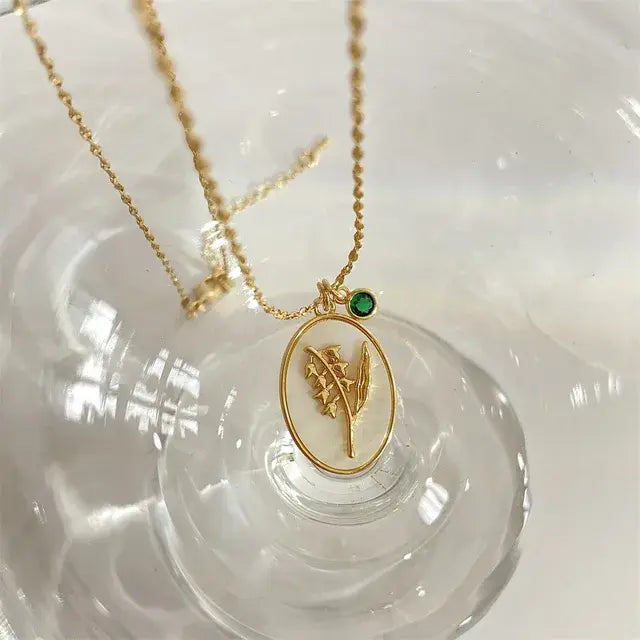 Birthstone Flower Pendant Necklace - FASHIONKULTUR