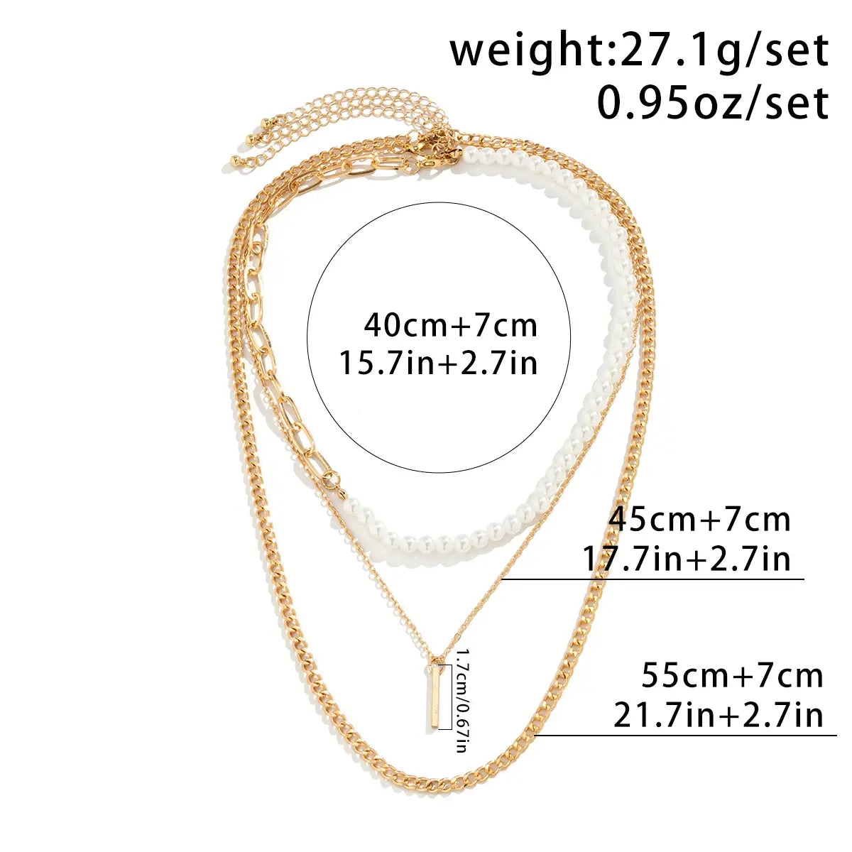 Ancient Geometric Pendant Necklace for Men with Half-Pearl Chain Choker - FASHIONKULTUR