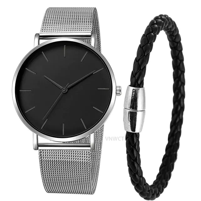 Ultra-Thin Magnetic Mesh Sport Watch - FASHIONKULTUR