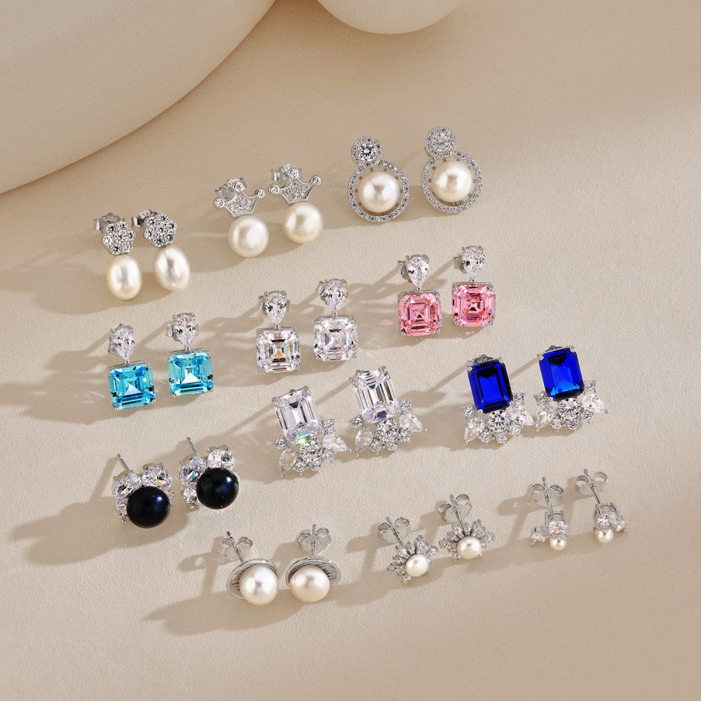 Sterling Silver Freshwater Pearl Ear Studs Niche - FASHIONKULTUR