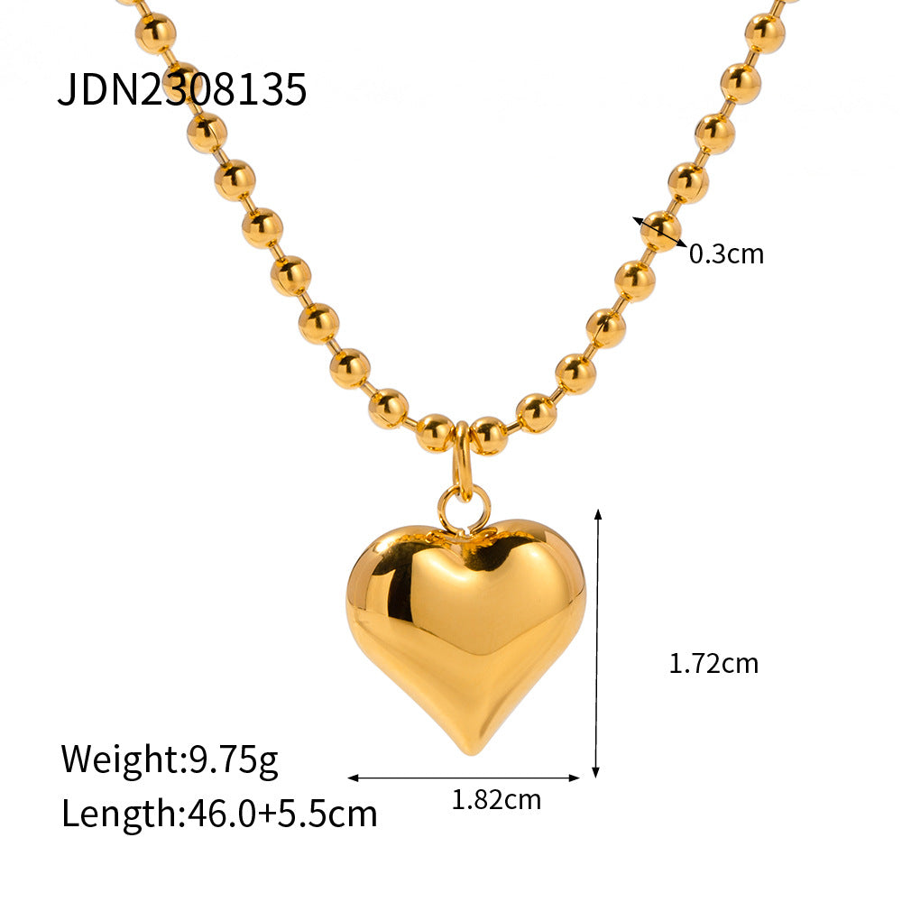 Peach Heart Series Retro Classic Love Necklace - FASHIONKULTUR
