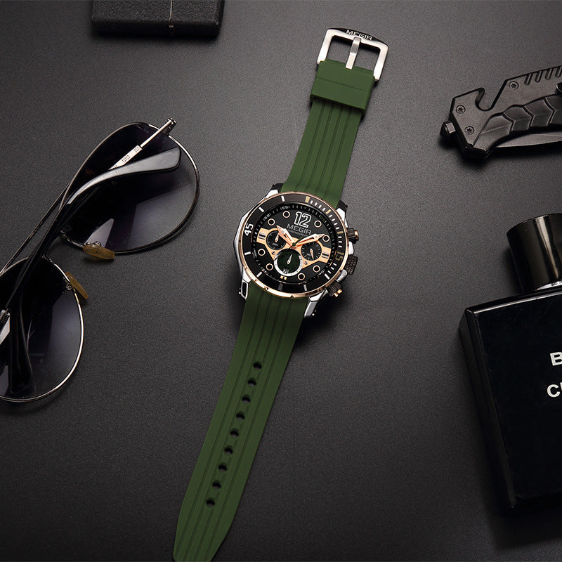 Multifunctional Timing Luminous Waterproof Silicone Sports Watch - FASHIONKULTUR