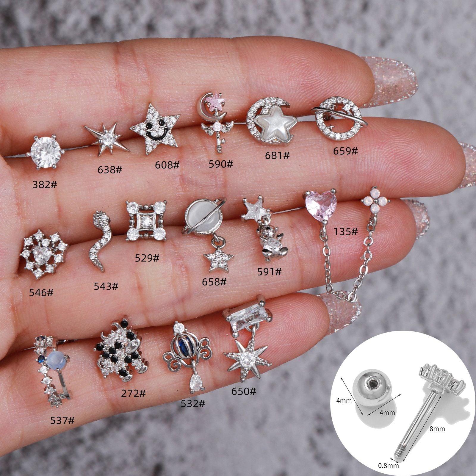 Colorful Sweet Fashion Ear Bone Stud - FASHIONKULTUR