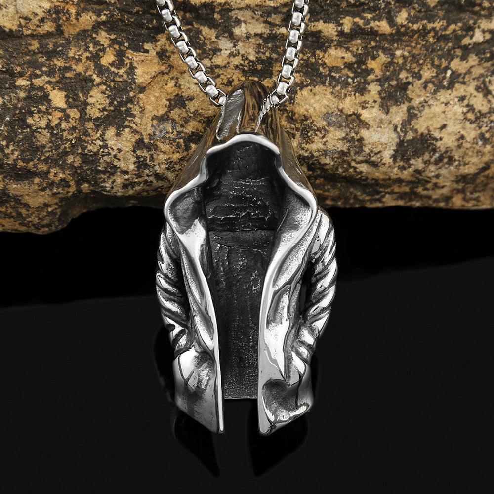 Dark Style Assassin Cloak Stainless Steel Pendant Necklace Ornament - FASHIONKULTUR