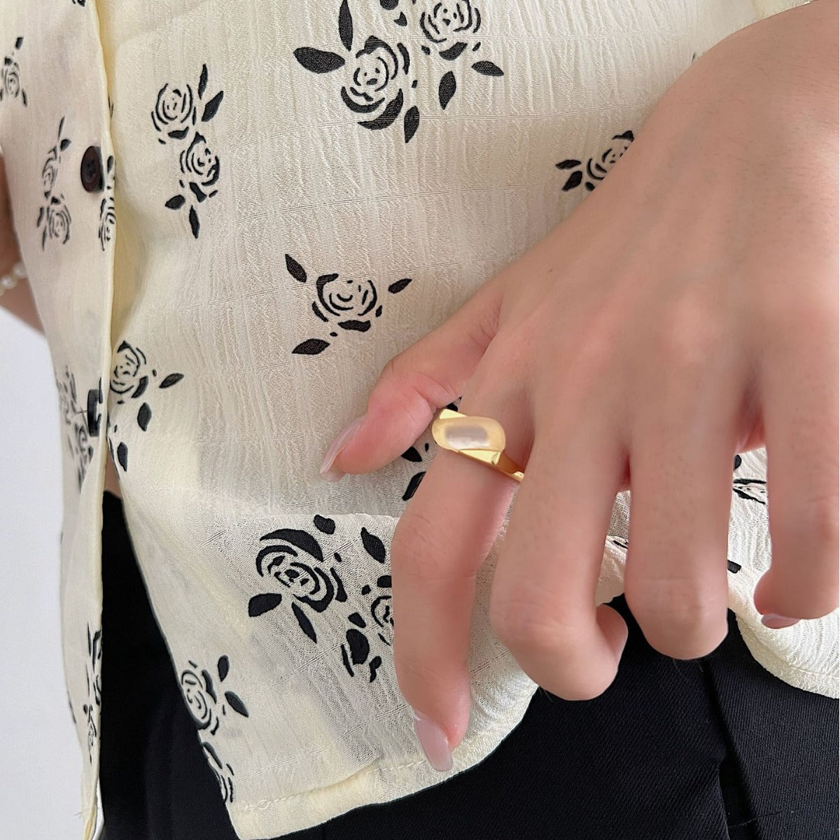 Sterling Silver White Chalcedony Geometric Design Ring For Women - FASHIONKULTUR