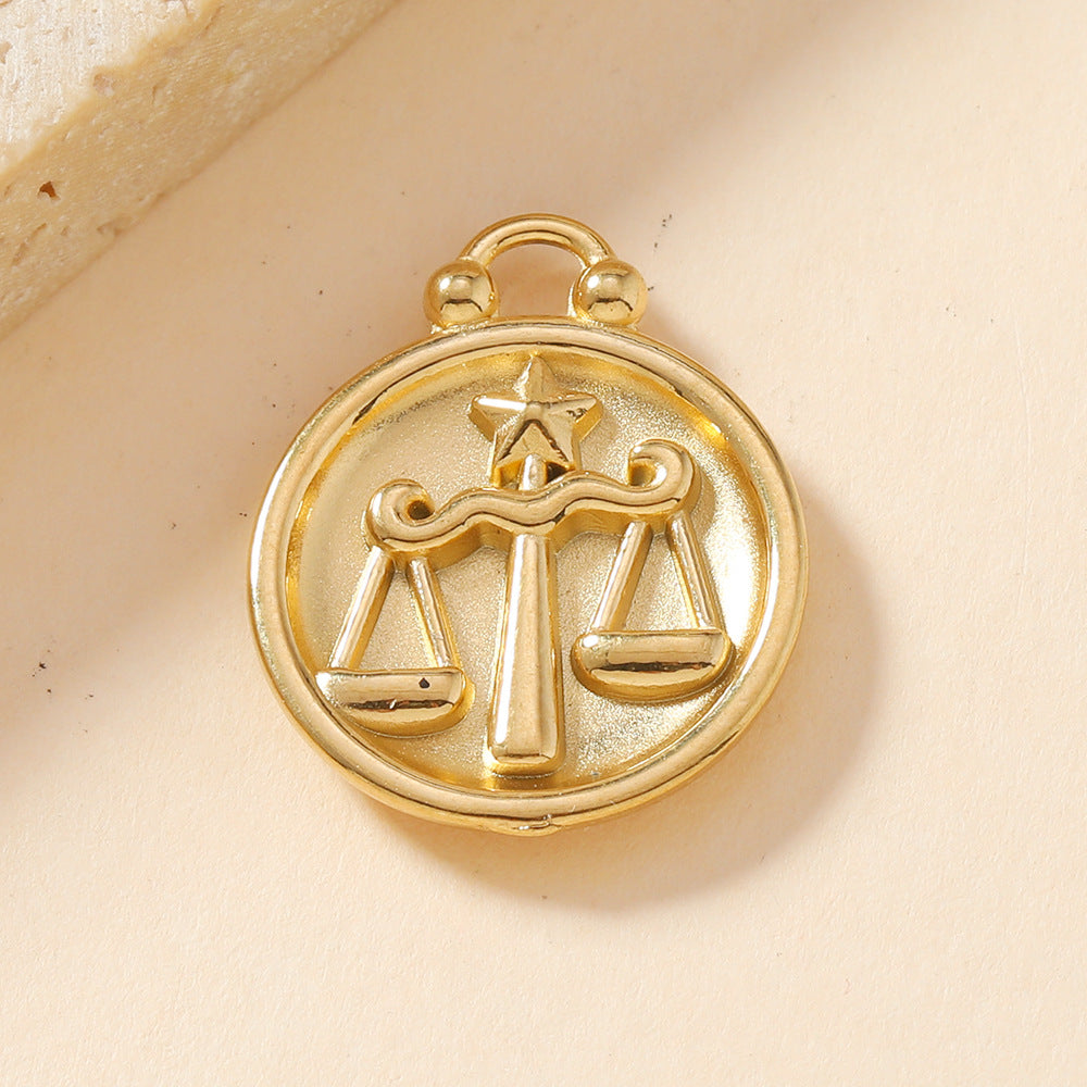 Single Pendant Twelve Constellation Casting DIY Accessories - FASHIONKULTUR