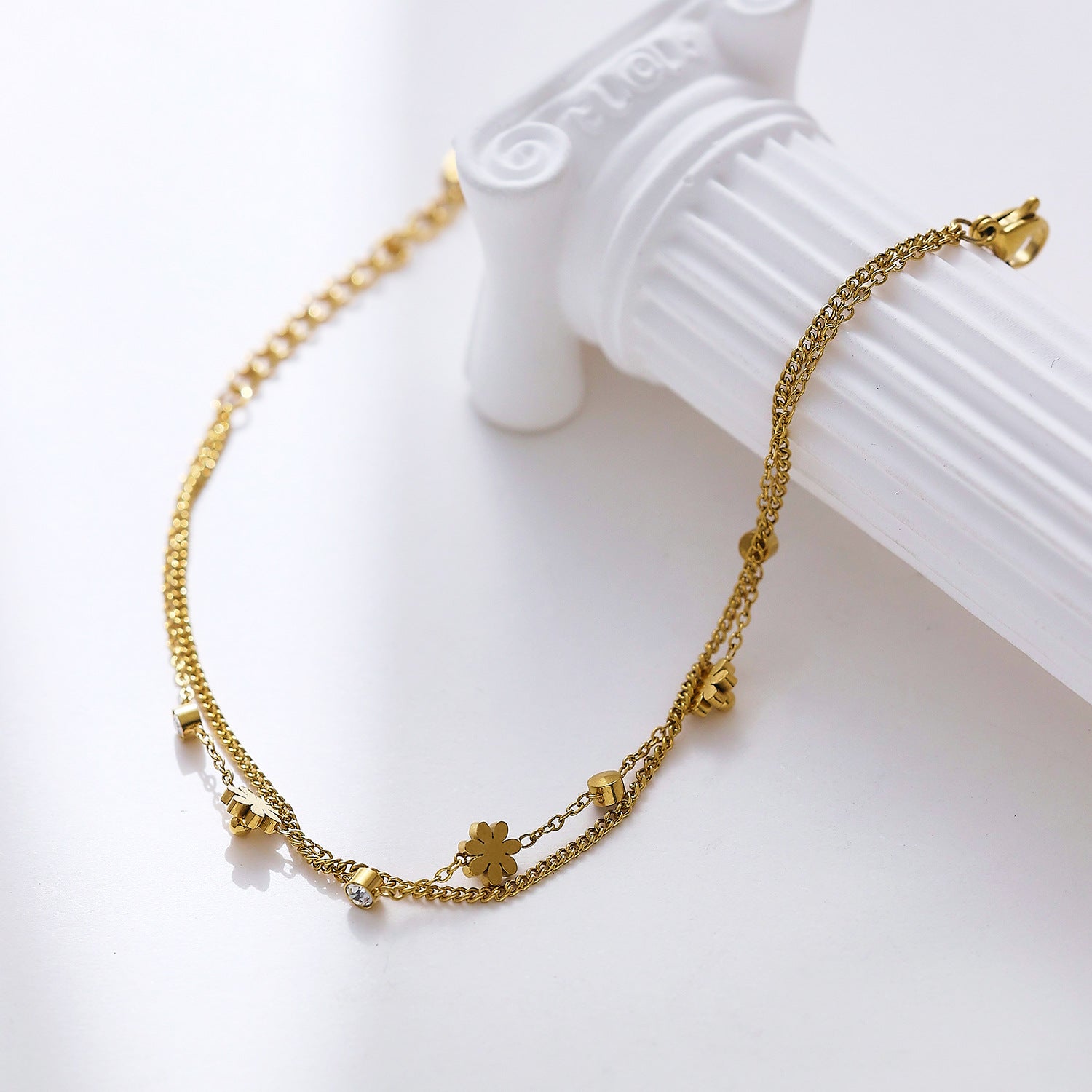 Stainless Steel Bracelet 18K Gold Diamond - FASHIONKULTUR