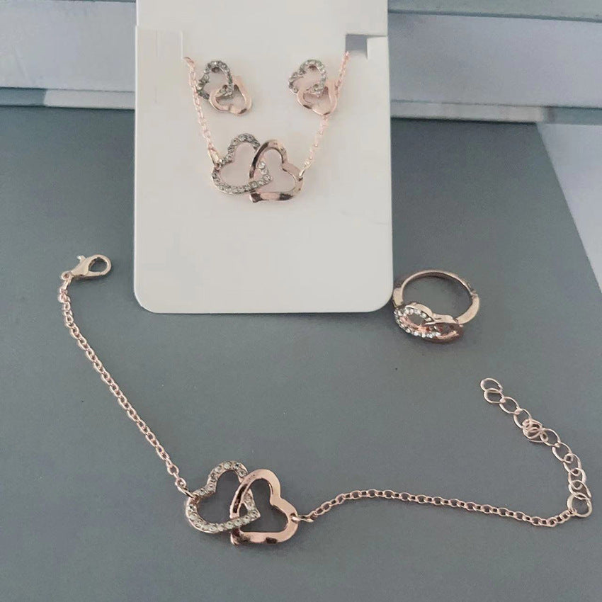 5PCS Fashion Butterfly Pendants Necklace Earrings Ring Bracelet Sets For Women Jewelry Set Bridal Wedding Jewelry Gift - FASHIONKULTUR