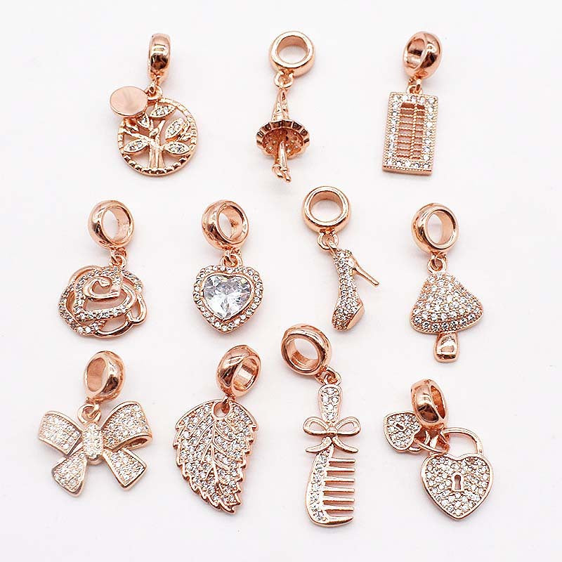 Copper Plating 14K Gold Large Hole Spacer Bead Can String Leather Rope Bracelet Pendant - FASHIONKULTUR