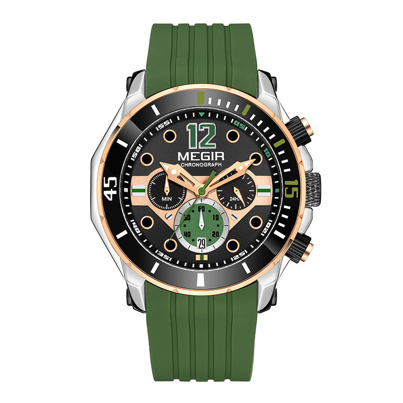 Multifunctional Timing Luminous Waterproof Silicone Sports Watch - FASHIONKULTUR