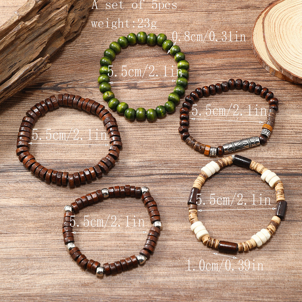 Handmade Beaded Bracelet Men's Retro Multi-layer - FASHIONKULTUR