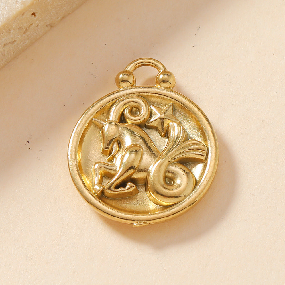 Single Pendant Twelve Constellation Casting DIY Accessories - FASHIONKULTUR