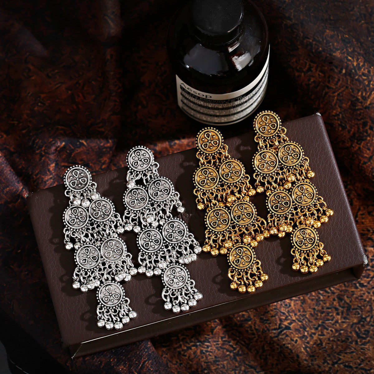 European And American Exaggerated Indian Style Earrings Long Bell Tassel Earrings Nepal - FASHIONKULTUR