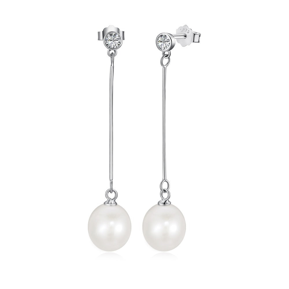 Sterling Silver Freshwater Pearl Ear Studs Niche - FASHIONKULTUR