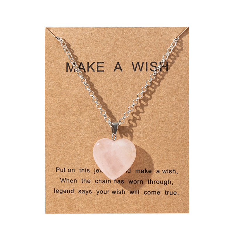 Copper Wire Natural Stone Love Pendant Necklace - FASHIONKULTUR