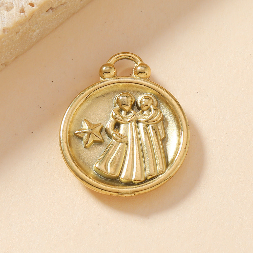 Single Pendant Twelve Constellation Casting DIY Accessories - FASHIONKULTUR