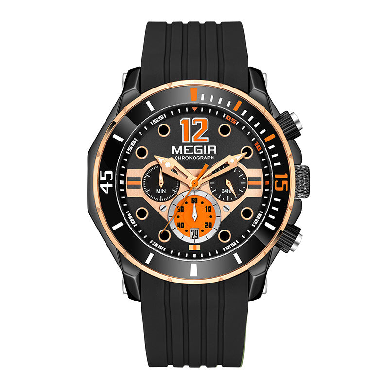 Multifunctional Timing Luminous Waterproof Silicone Sports Watch - FASHIONKULTUR
