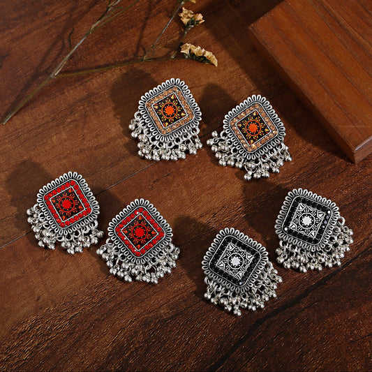 Retro Court Bell Tassel Pendant Earrings Niche Creative Design - FASHIONKULTUR