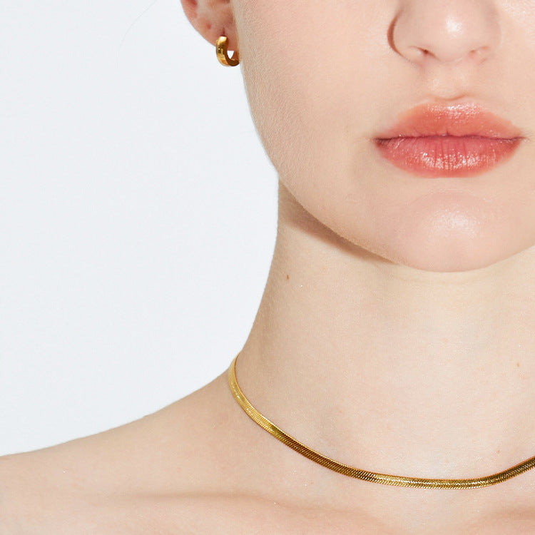 7CHEN Gold Plated Flat Snake Bones Chain Hemp Flowers Chain - FASHIONKULTUR