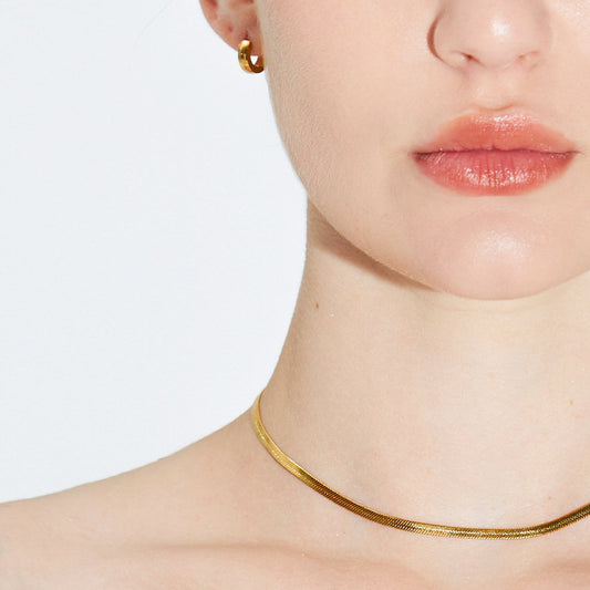 7CHEN Gold Plated Flat Snake Bones Chain Hemp Flowers Chain - FASHIONKULTUR