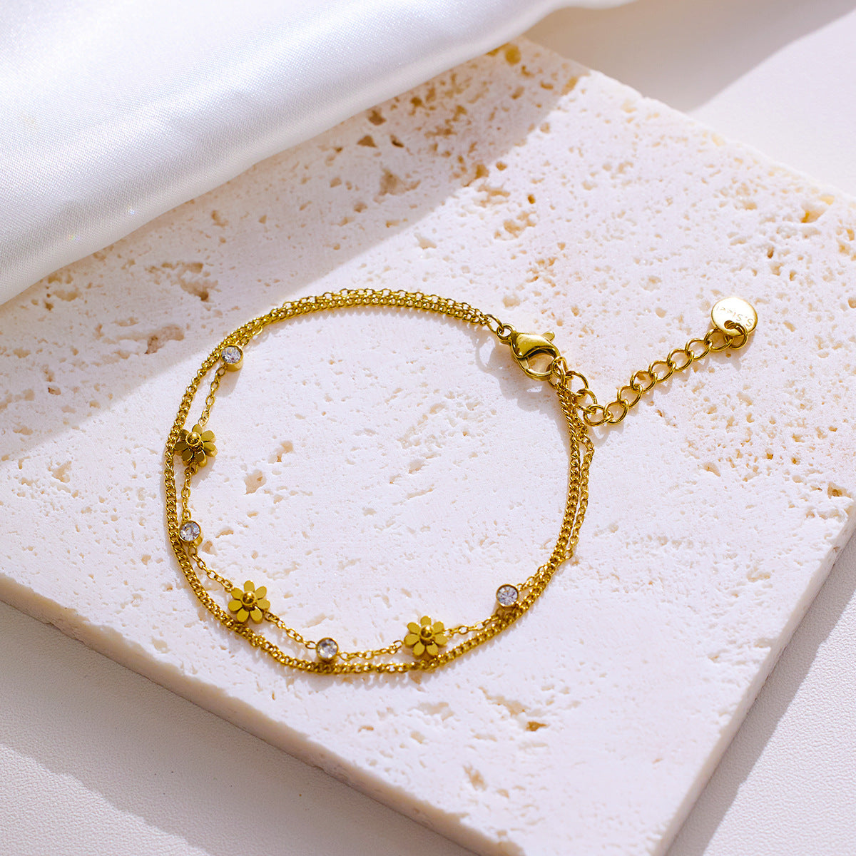Stainless Steel Bracelet 18K Gold Diamond - FASHIONKULTUR