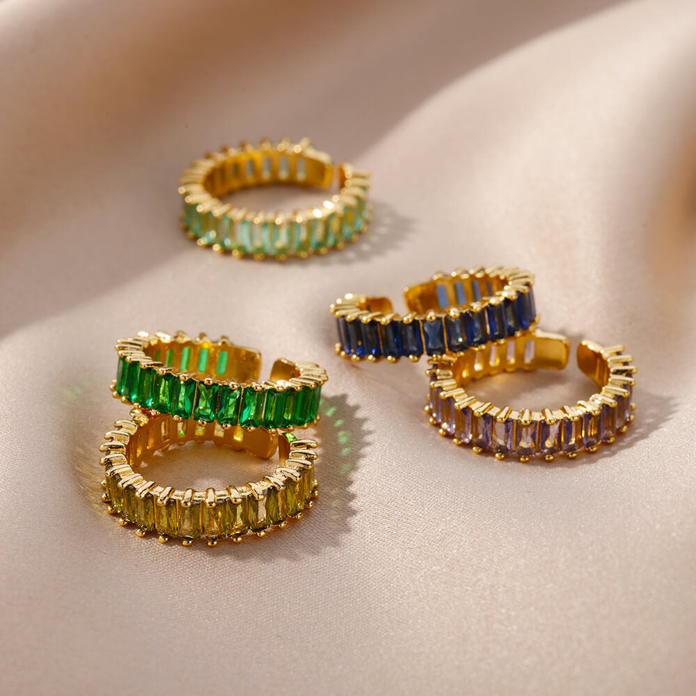 European And American Rainbow Color Zircon Rhinestone Ring Female Accessories - FASHIONKULTUR